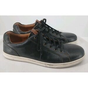 Born Mens Black Leather Lace Up Sneakers Size 13 Low Top Shoes.  C122